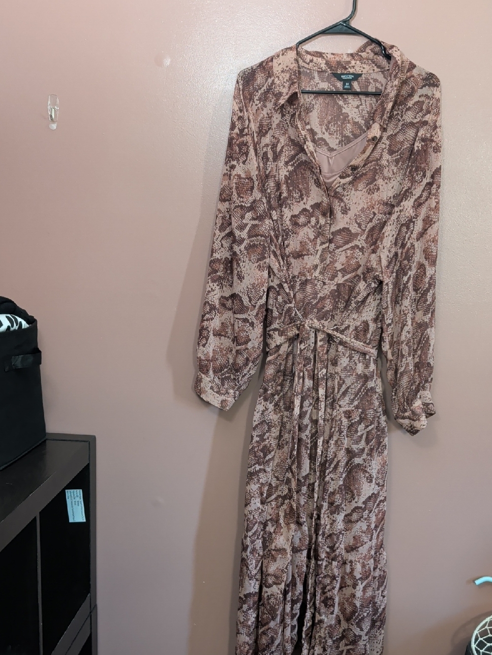 Simply Vera Vera Wang Brown Snake-Print Maxi Dress